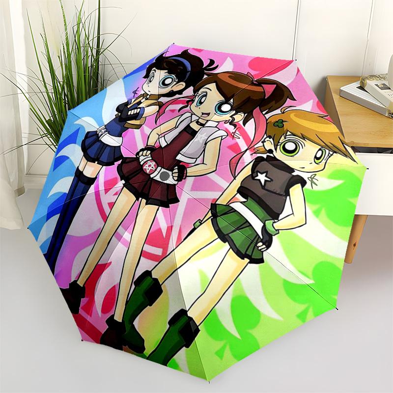 

1pc Petal Girls Automatic Opening/Closing Outdoor Umbrella with 3-Fold Design, Star & Clover Print - Outdoor for Fans, Travelers, Daily Use, Gift