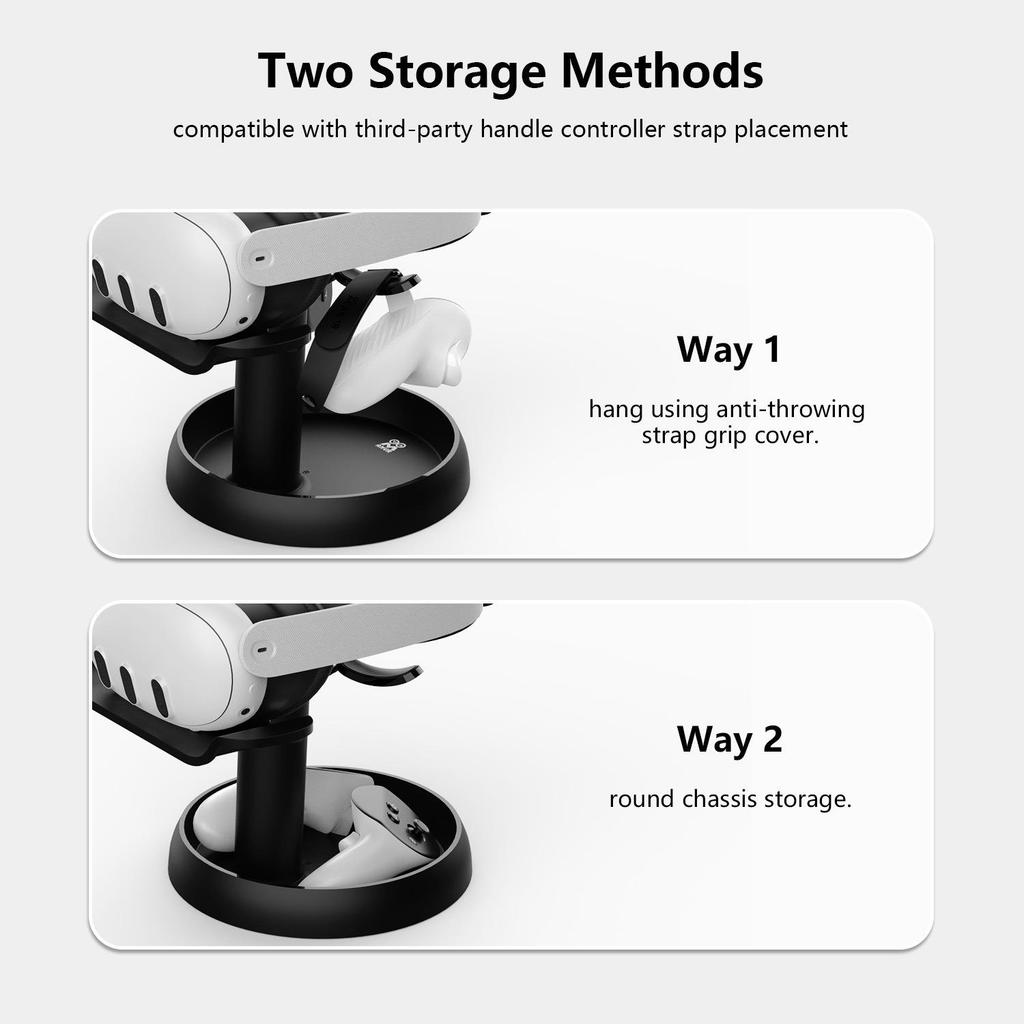 For VR Stand Headset Display and Controller Holder Mount Station For Meta Quest 3 / Quest 3S / PICO 4 / PICO 4 Ultra  Stand