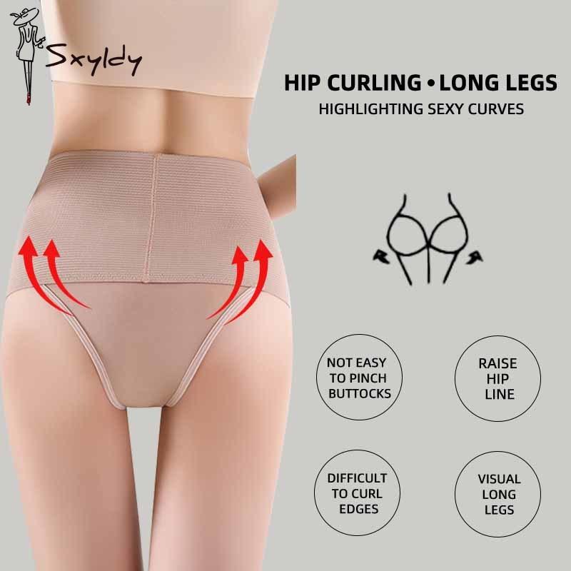 Womens High Waist Control Shaper Thongs Breathable Comfort Elastic Intimates Shapewear Panties Thongs High Waist Flat Belly