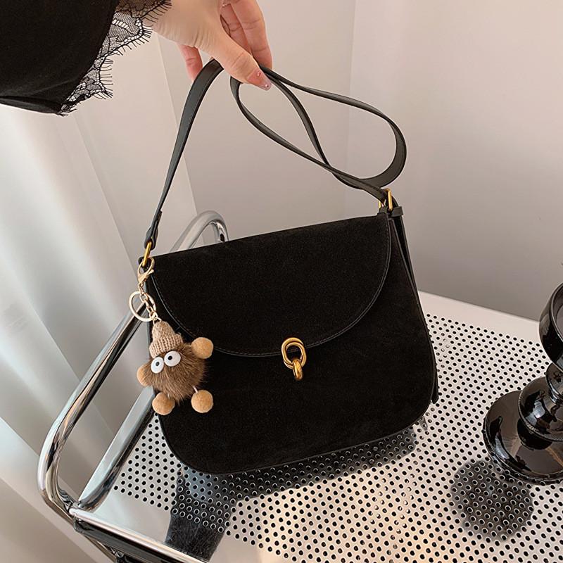 French High-end Fashion Bag Women s 2023 New Autumn And Winter Minimalist Square Bag Crossbody Shoulder Bag чёрный