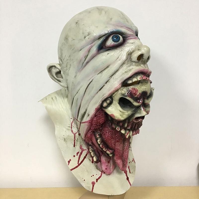 Zombie Mask Creepy Halloween Props Scary Realistic Face Mask Adult Party Cosplay Costume Props Horror Infected Zombie Masks