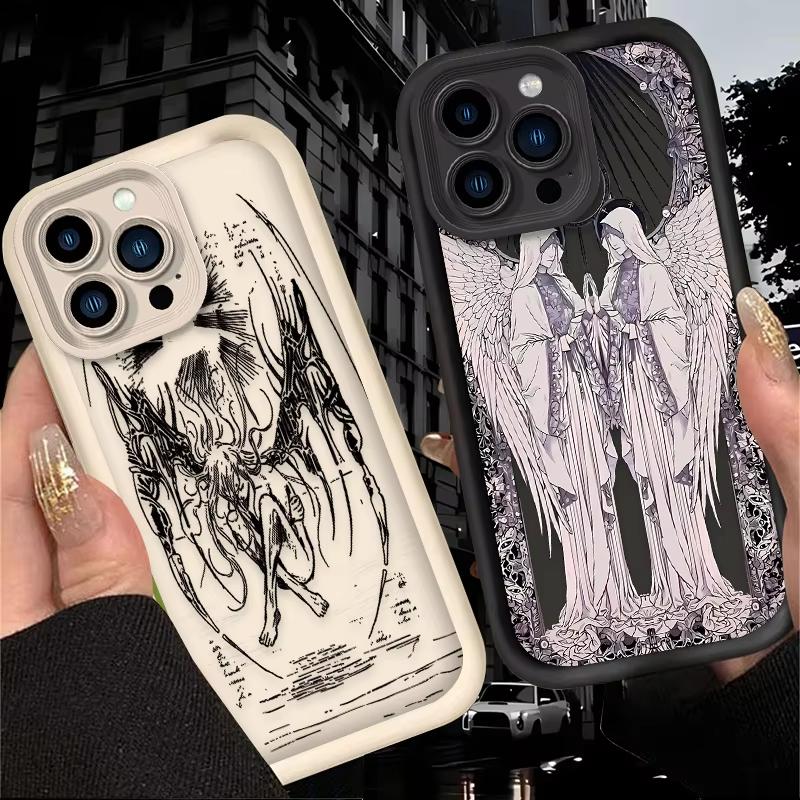 Retro Goddess Punk Angel Phone Case For iPhone 17 Air 16 e 15 14 13 12 11 Pro Max Plus Mini SE 2020 2022 Funda Coque