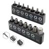 14Pcs 25mm Security Torx Screwdriver Bits Set 2 Groups 1/4" Hex Shank 6150 CRV Steel Tamper Proof Star Bits With Hole T5-T40 4