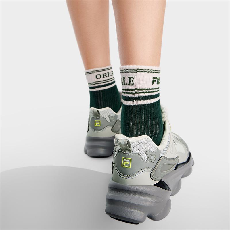 Fila Retro Series Thick Sole Minimalist Low Top Casual Shoes Women Sneaker Fog-Gray Alloy-Gray F12W422111FVV