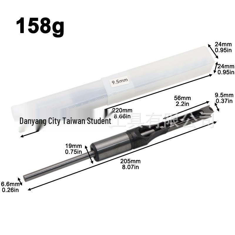 4pc Extended Square Hole Drill Set for Woodworking Tenon Machines