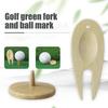 Golf Divotverktyg Grön Bambugaffel Golf Justering Bollmarkör Golfing Divot Fixare Verktyg Trä Golftillbehör för Män
