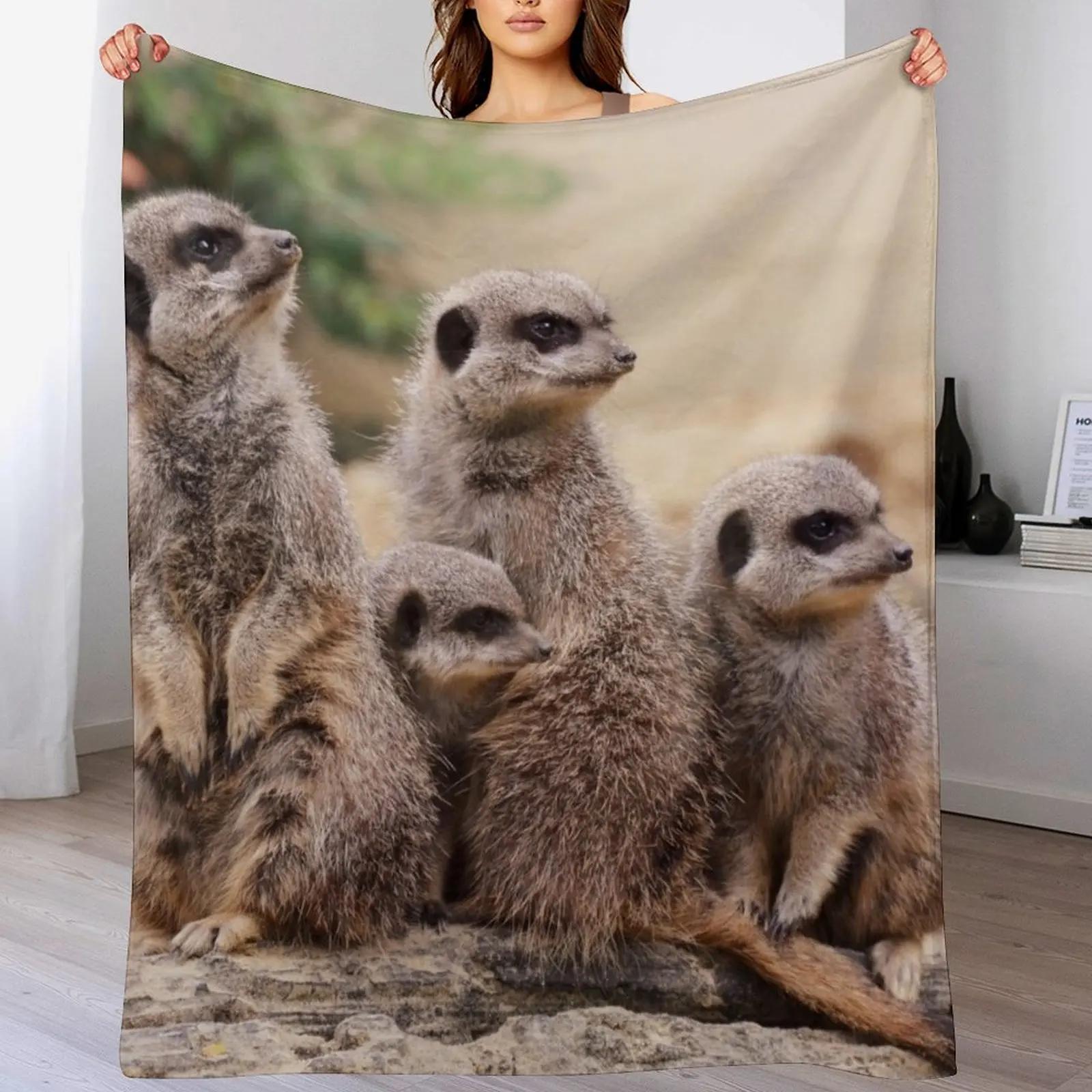 

Meerkat family Throw Blanket Cozy Throw Blanket Birthday Gift for Him Her 102x76cm(40x30in)