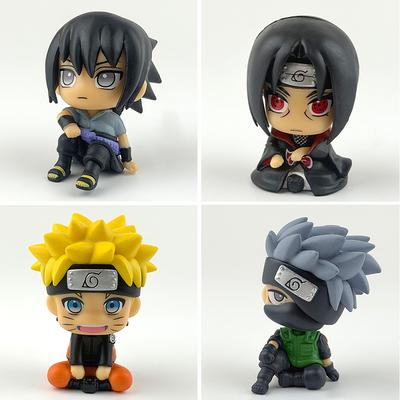 Anime Figur Naruto Kakashi Actionfigur Q Version Niedlich und Charmant Sasuke Itachi Figur Auto Dekoration Sammlermodell Spielzeug