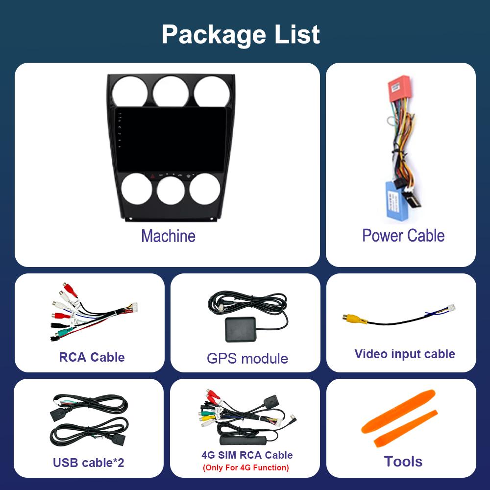 Navigație GPS pentru Mazda 6 2004 - 2015 Radio Auto Player Multimedia Sistem de Operare Android DSP Stereo WiFi Carplay Ecran QLED 4G Instrumente Auto