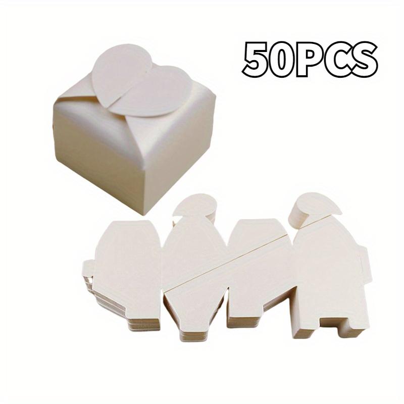 50PCS Heart-shaped Wedding Candy Box Creative Solid Color Heart-shaped Box Decoration Gifts Boxes Cute Christmas Party Candy Box 6X6X5.5cm