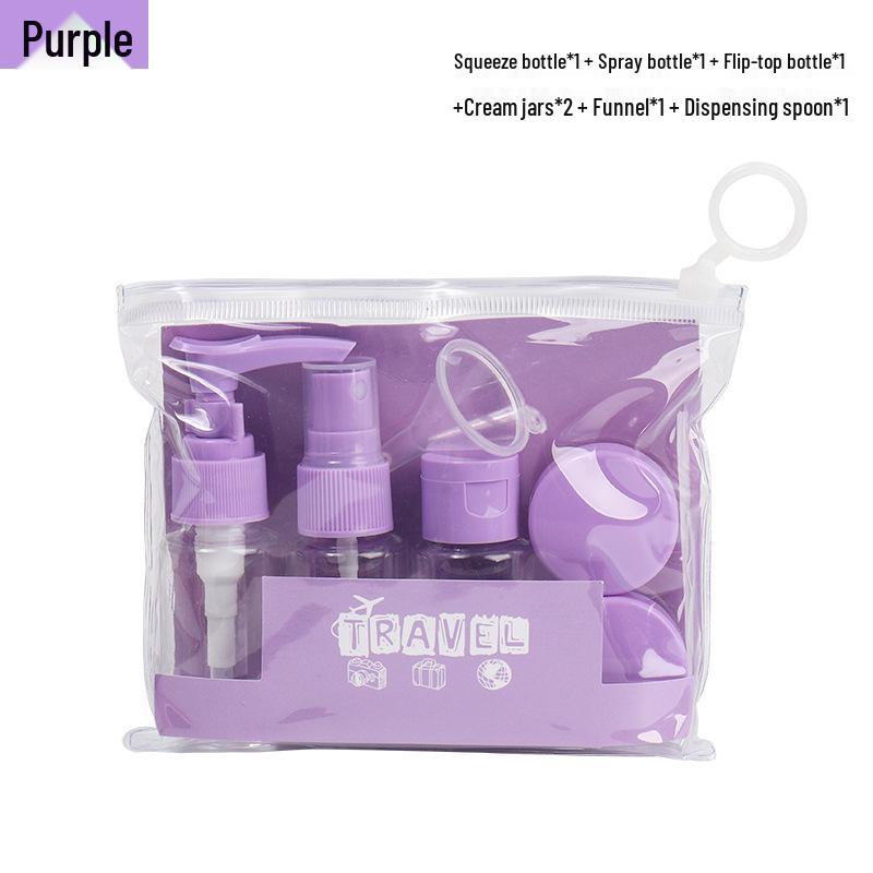 7-Piece Leak-Proof Refillable Bottle Set - Portable Spray & Lotion Containers for Travel & Business Trips