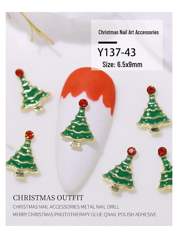 Christmas Alloy Nail Art Decor: Cartoon Santa, Bells, Reindeer, Snowflakes & Rhinestone Accessories