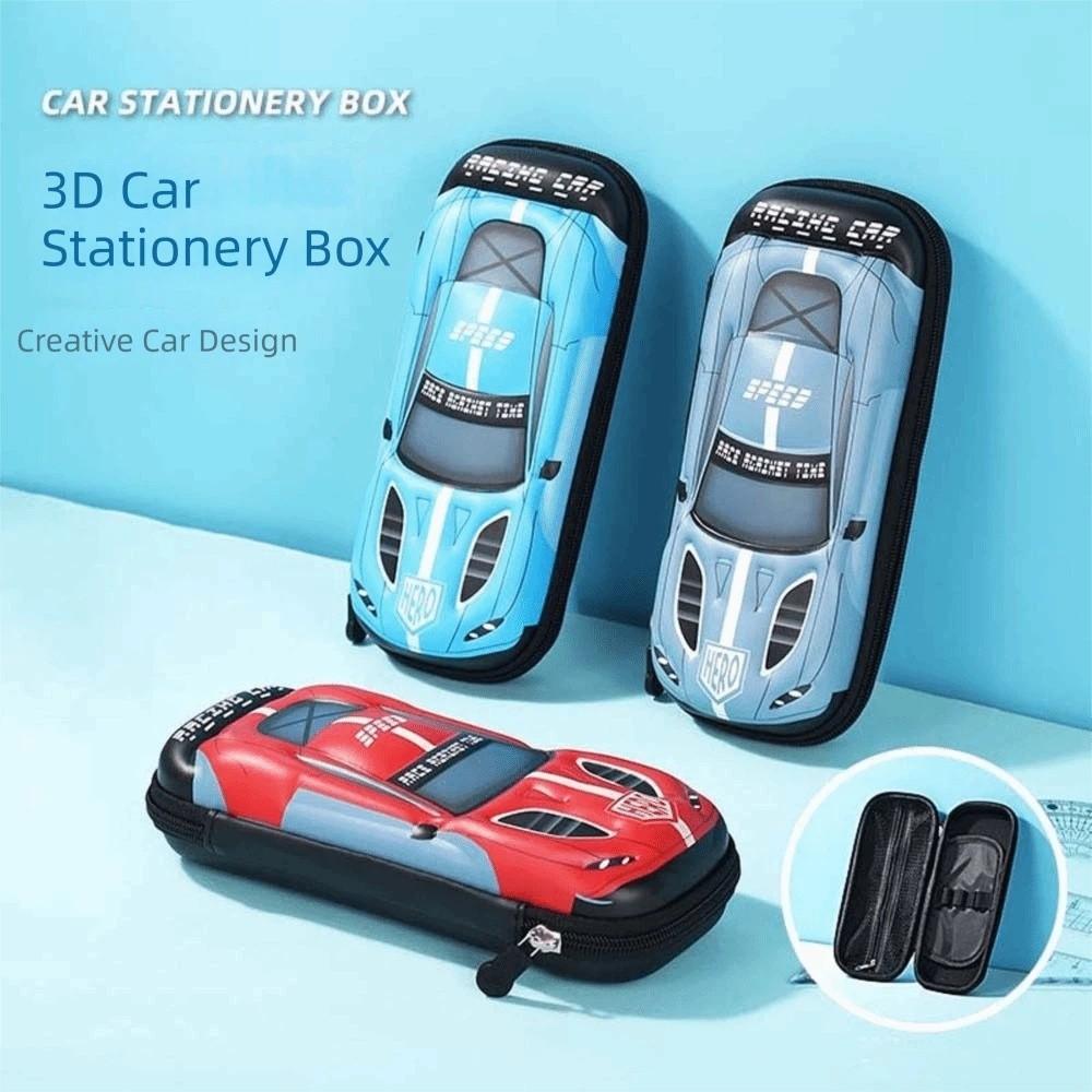 Cartoon Auto Potloodtas Drukbestendige 3D Pennen Organizer Opbergvak voor Pennen Meisjes
