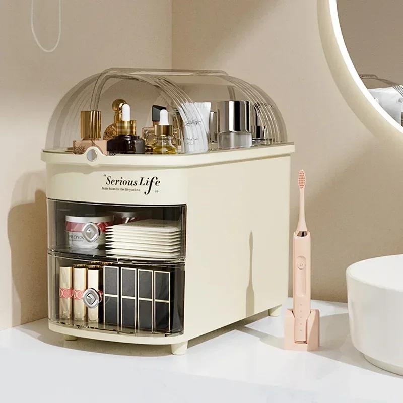 New Cosmetics Storage Box Large Capacity Skin Care Products Storage Box Desktop Lipstick Box Shelf Crack Dust Box