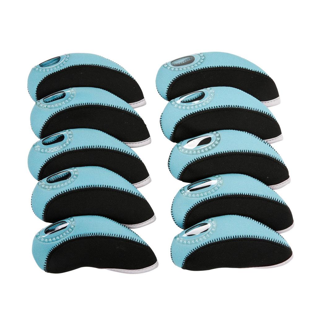 10x Waterproof Golf Iron Headcovers Golf Club Head Cover Viewable Window