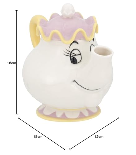 Sunart Disney "Beauty and the Beast" Mrs. Potts and Chip Tea Set (Teapot and Teacup Set in Box) Tea Pot Beauty and the Beast Goods Figurine Disney Int