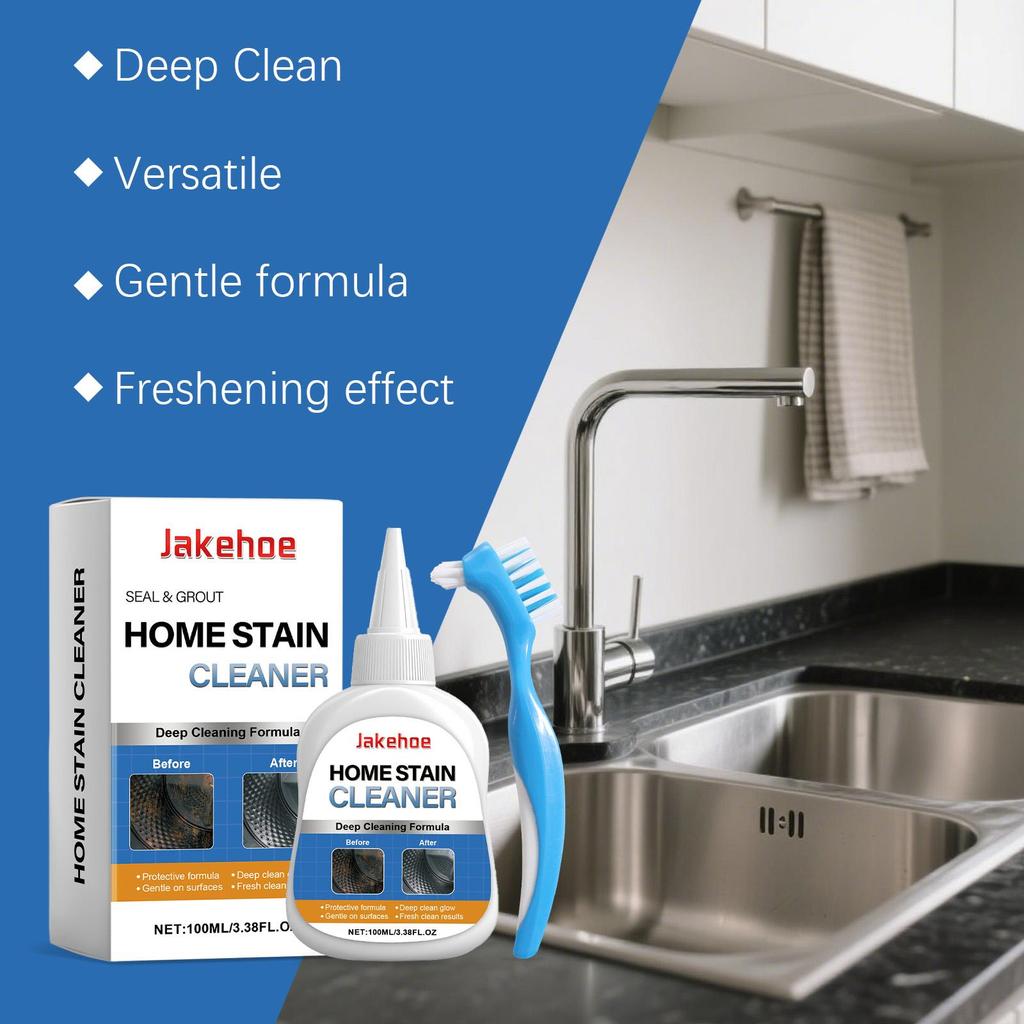 JAKEHOE Household Stain Remover Gel Heavy Duty Washing Machine Cleaner with Brush Shower Bathroom Sink All-Purpose Cleaning Gel