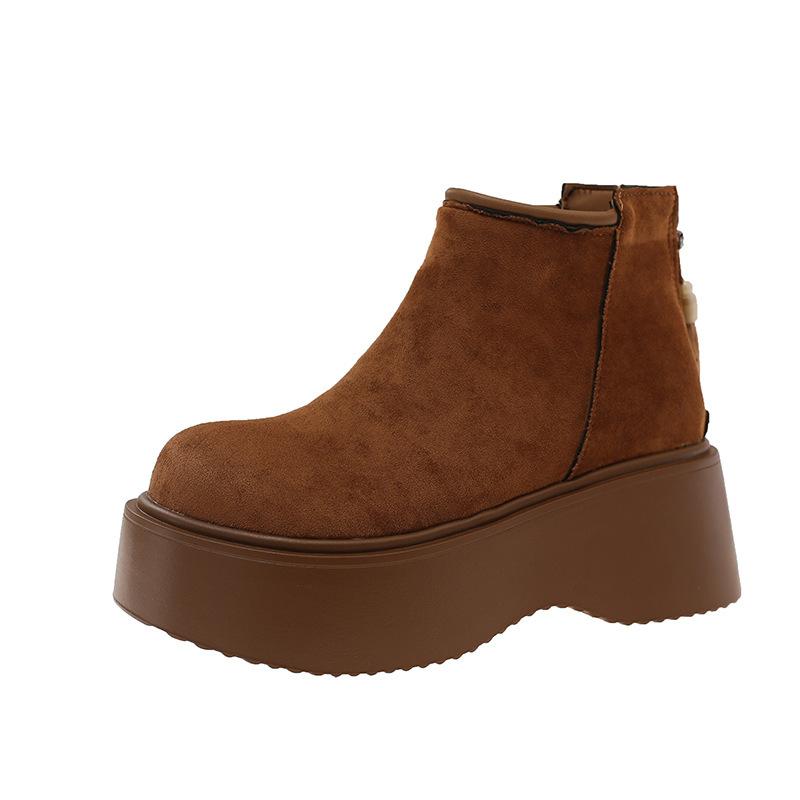 Martin boots women's autumn and winter new thick-soled small man height increase versatile short boots retro