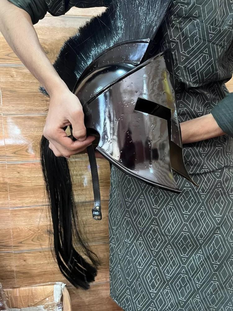 300 Nositelná spartská helma Středověký Leonidas Starověký řecký rytíř Korintská