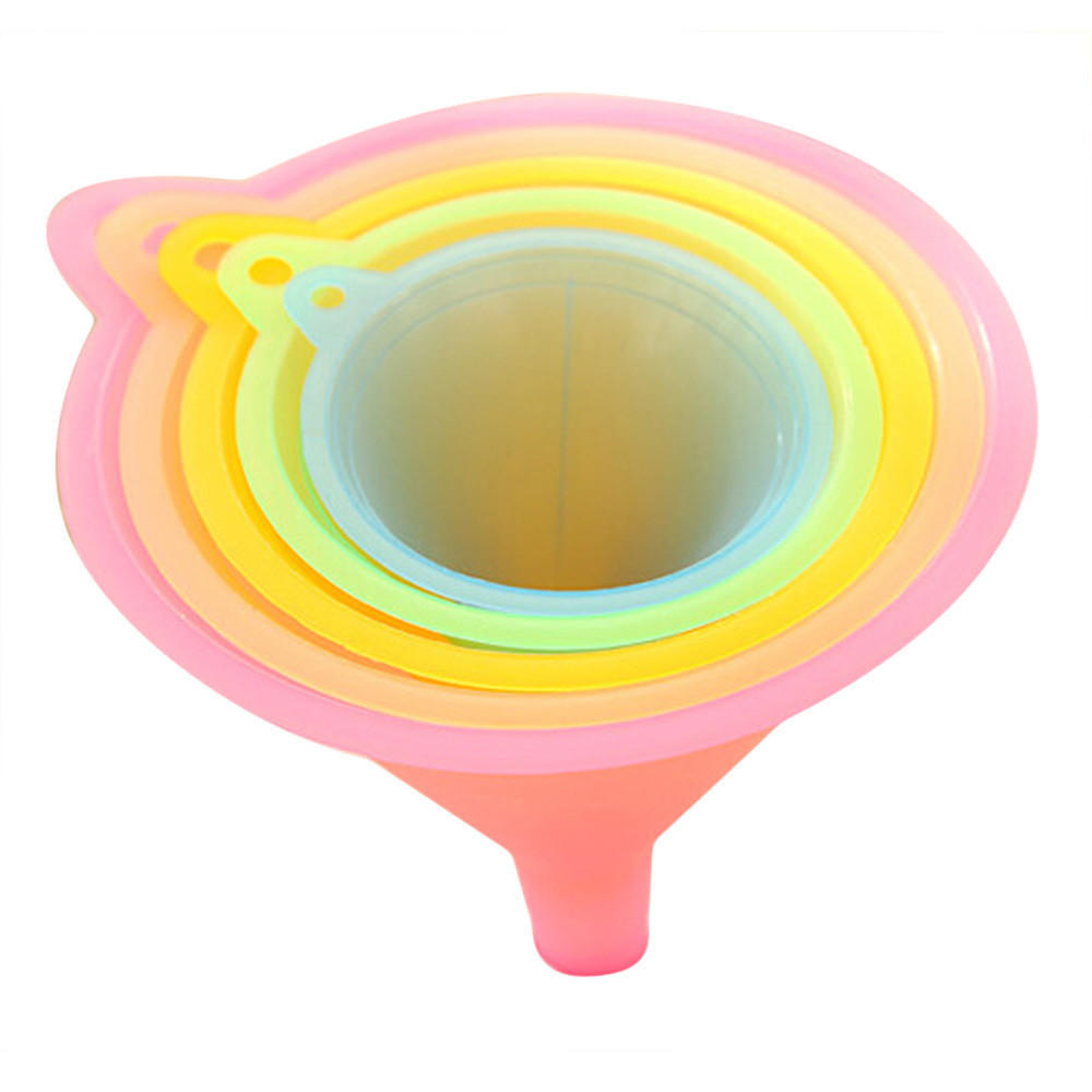 5 Stück bunte Plastiktrichter Klein Mittel Groß Vielfalt Flüssigkeit Öl Küchenset