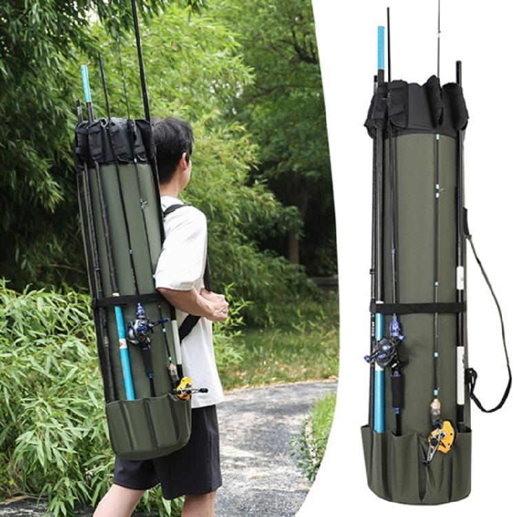 Angelrute Rolle Organizer Tasche Faltbare Angelrutenkoffer Große Kapazität Angelzubehör Aufbewahrungstaschen Reise Tragetasche