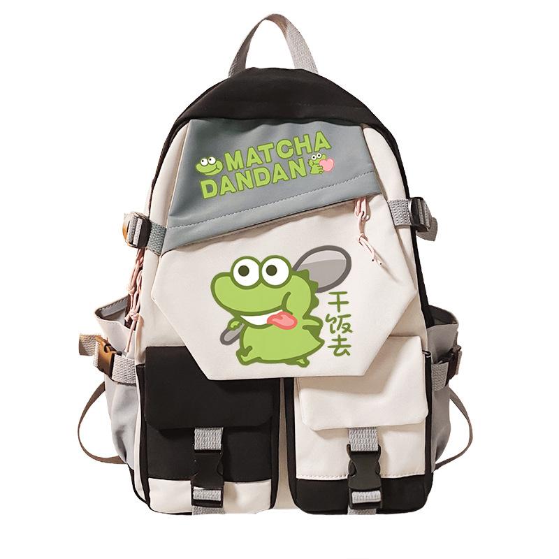 Personalized niche little crocodile expression bag schoolbag 2024 cross-border campus popular student schoolbag casual and simple