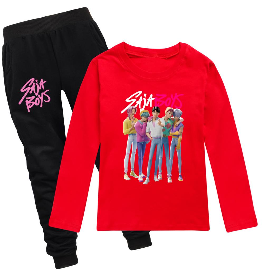 KPOP Łowcy Demonów Saja Chłopcy Koszulka Kreskówka Długi Rękaw Chłopcy Dziewczęta Nastolatki Ubrania Anime T-shirt Jesień Dziecięca Koszulka