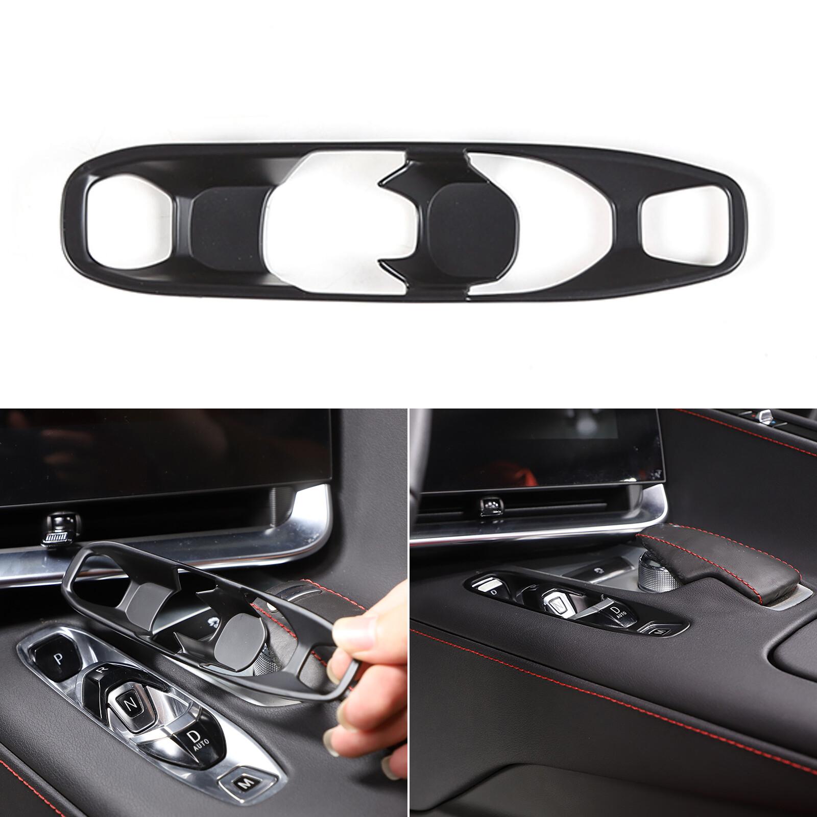 Matte Black Center Console Gear Shift Panel trim for Corvette C8 -25