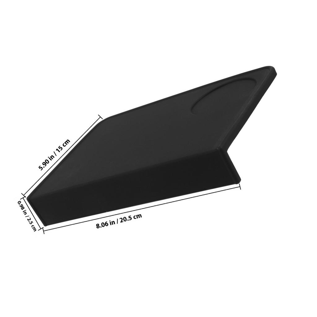 Non Slip Black Silicone Coffee Tamper Mat Corner Design Thick Espresso Tamp Station Mat for Coffee Machine Countertops