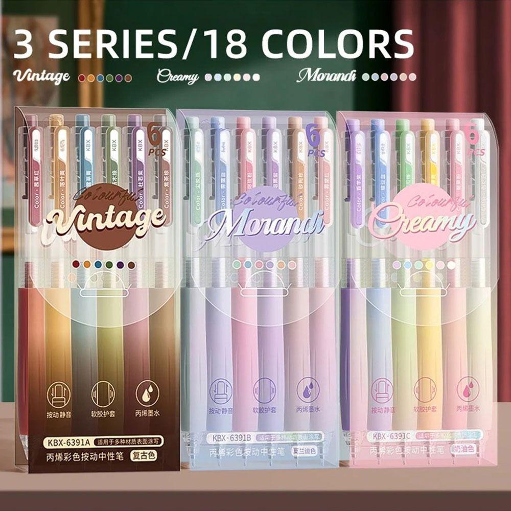 6Colors/Set Acrylic Painting Colored Gel Pen Press Type Drawing Colored Pen Gift