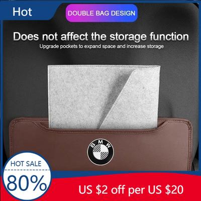 New Hots E60 PU Leather Car Seat Back Storage Bag Large Capacity Multifunction Organizer Pockets For M1 M2 M3 M4 M5 M6 M7 M
