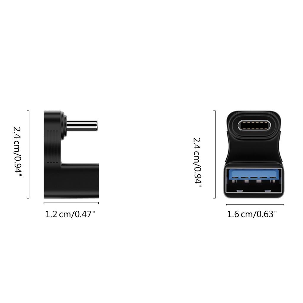 USB C Adapter 180 Degree U Shape Type C OTG Converter U Shape USB C 3.0 Connector for Laptop Tablet U Disk Card Reader