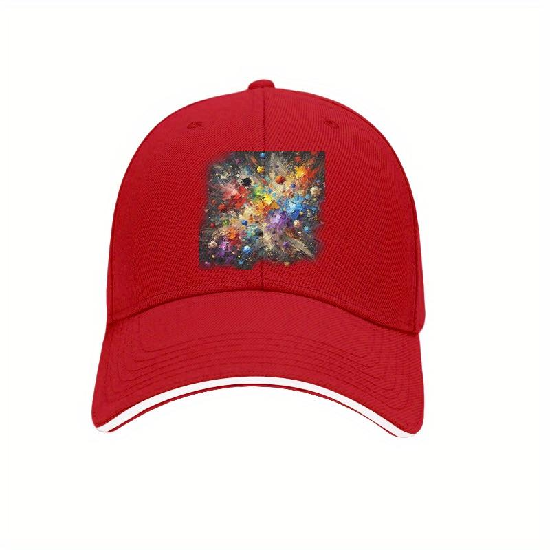 

Vibrant Abstract Color Splash Baseball Cap Adjustable Cotton Casual Dad Hat for Men Women Outdoor One Size