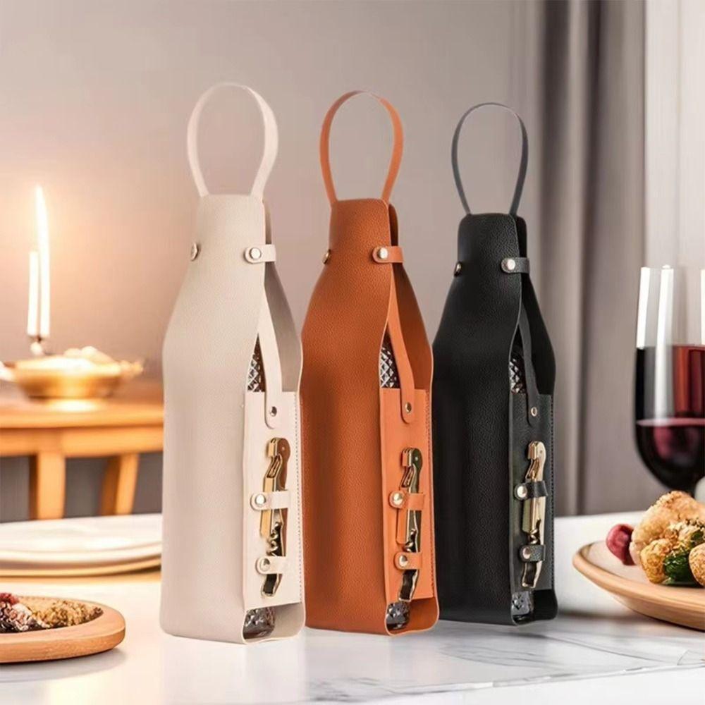 Waterproof PU Wine Tote Lightweight Champagne Beer Gift Bags Portable Wine Bag Wedding