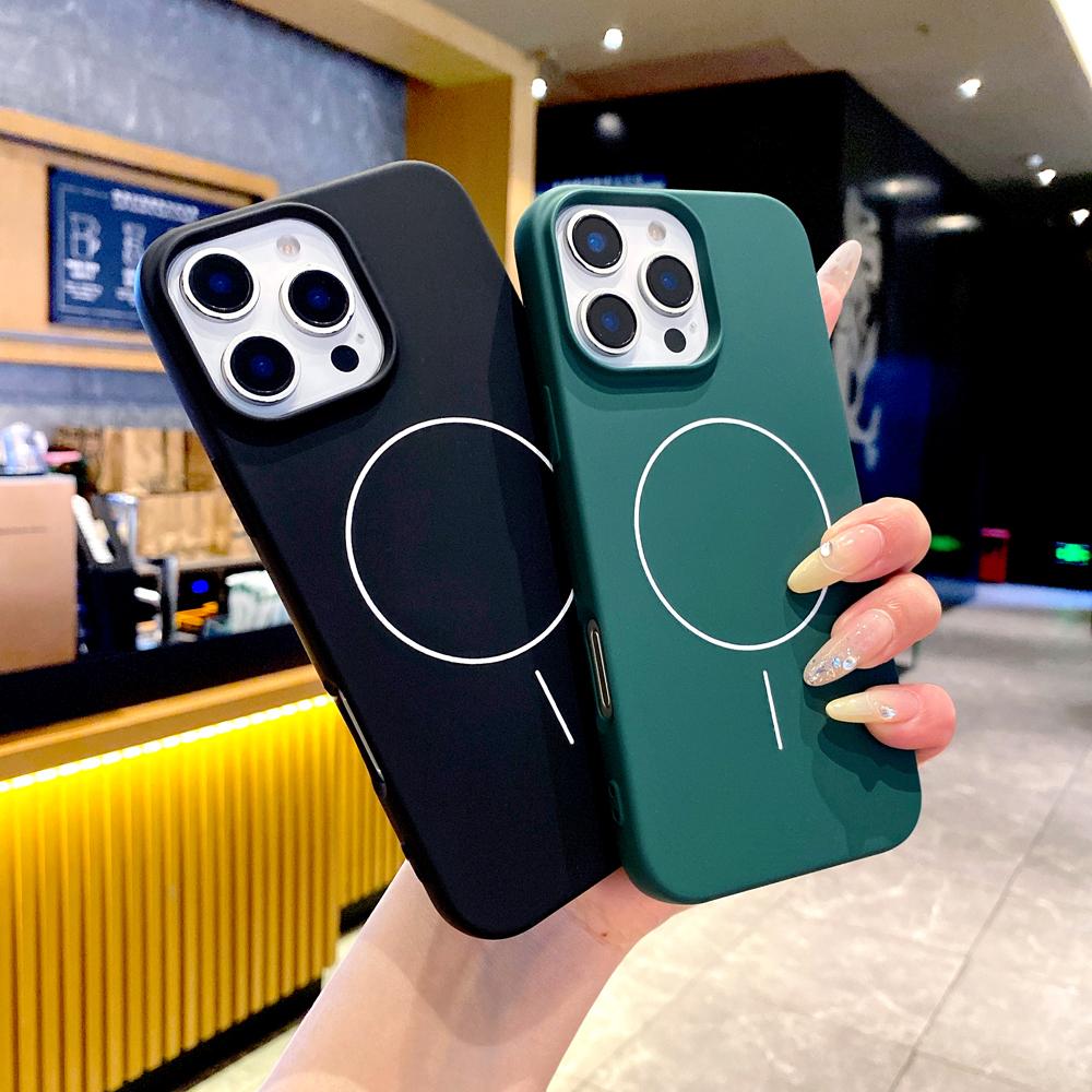 Luxury Soft Silicone Case For iPhone 17 16 15 14 13 12 11 Pro Max 16Pro 15Pro 14Pro Mag Safe Magsafe Wireless Charge Full Cover