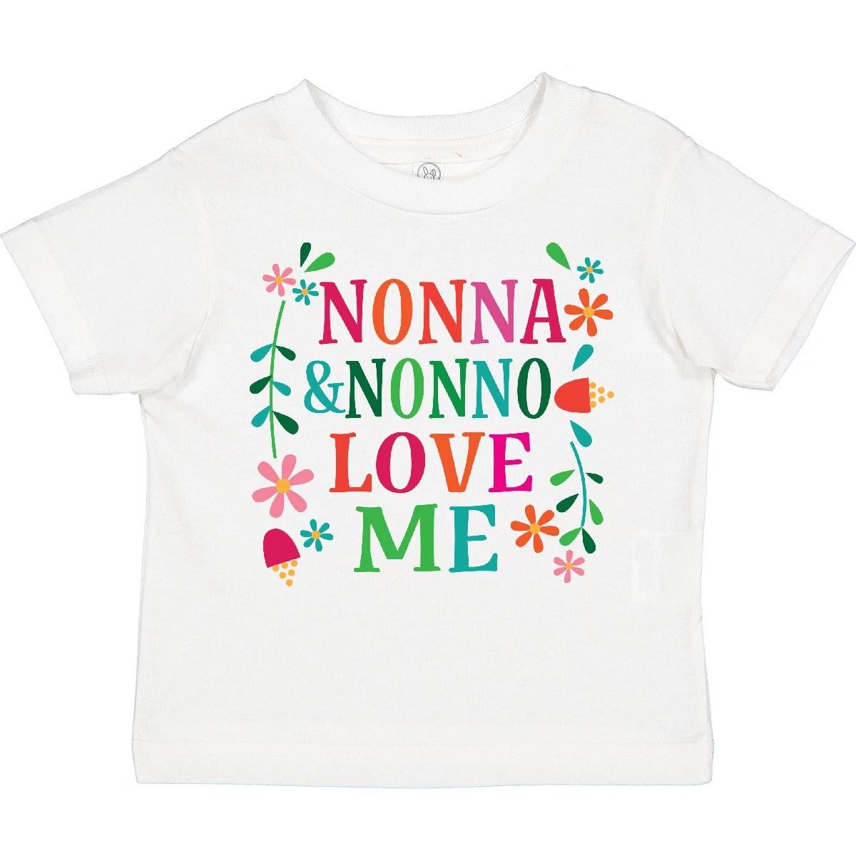 Inktastic Nonna And Nonno Love Me Toddler T-Shirt Grandchild Grandkids Childs 110