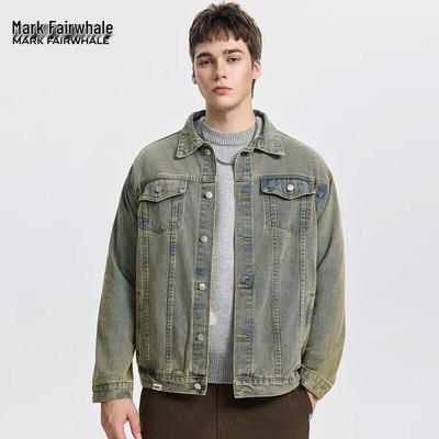 Mark Fairwhale Men's American Retro Washed Denim Jacket