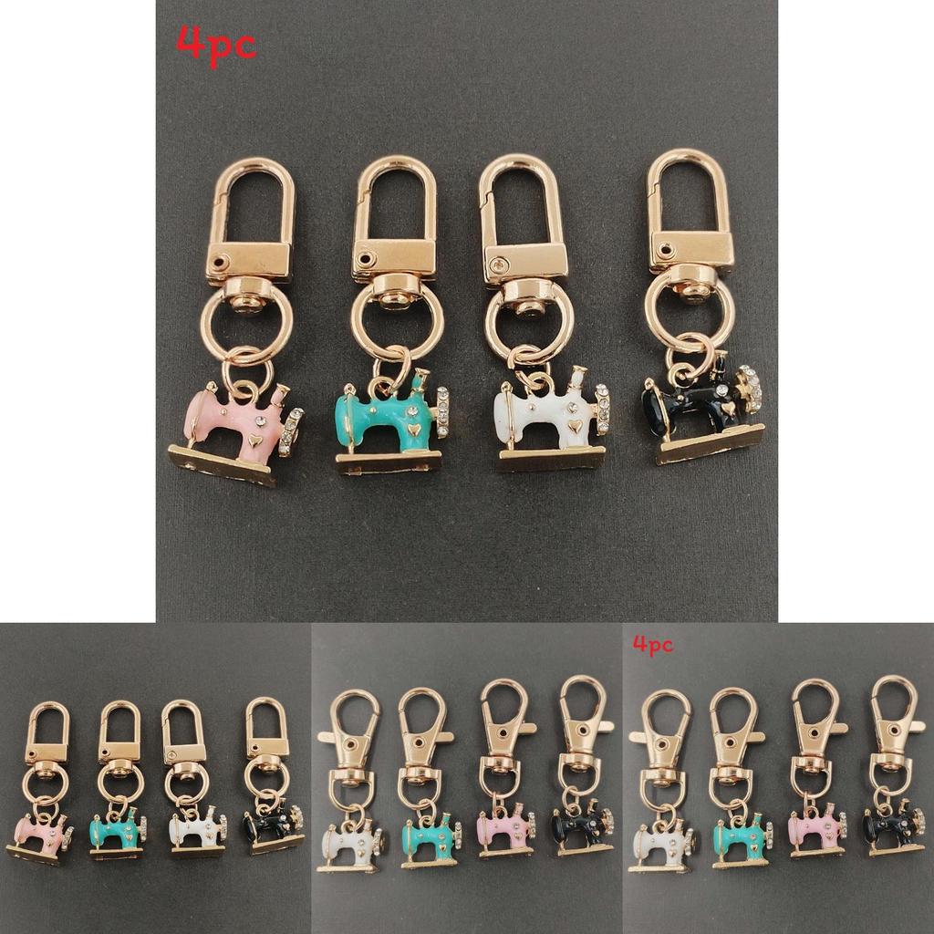 Modern Sewing Machine Glass Keychain With Alloy Pendant For Gift Giving And Daily Use