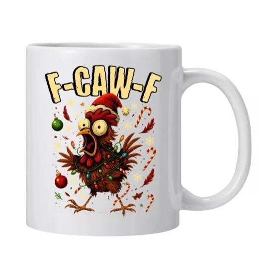 Cartoon Rooster Coffee Mug Ceramic F-Caw-F Sound Mug for Men Women 330ml Funny Rooster Cup for Hot Cold Tea Water Juice Office School Gift