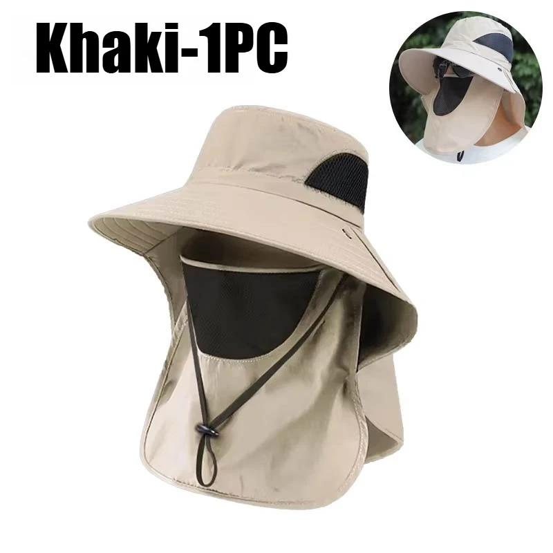

Outdoor Uv Protection Sun Hats Couples Light String Bucket Fishing Bucket Hat With Face and Neck Cover for Men Sports Hats Plain