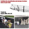 Amiss Heavy Duty Mesh Cargo Net, 3 Pocket Trunk Bed Storage Organizer Compatible For SUV, Car, Pickup Truck Bed, Etc.With 4 Metal Hooks