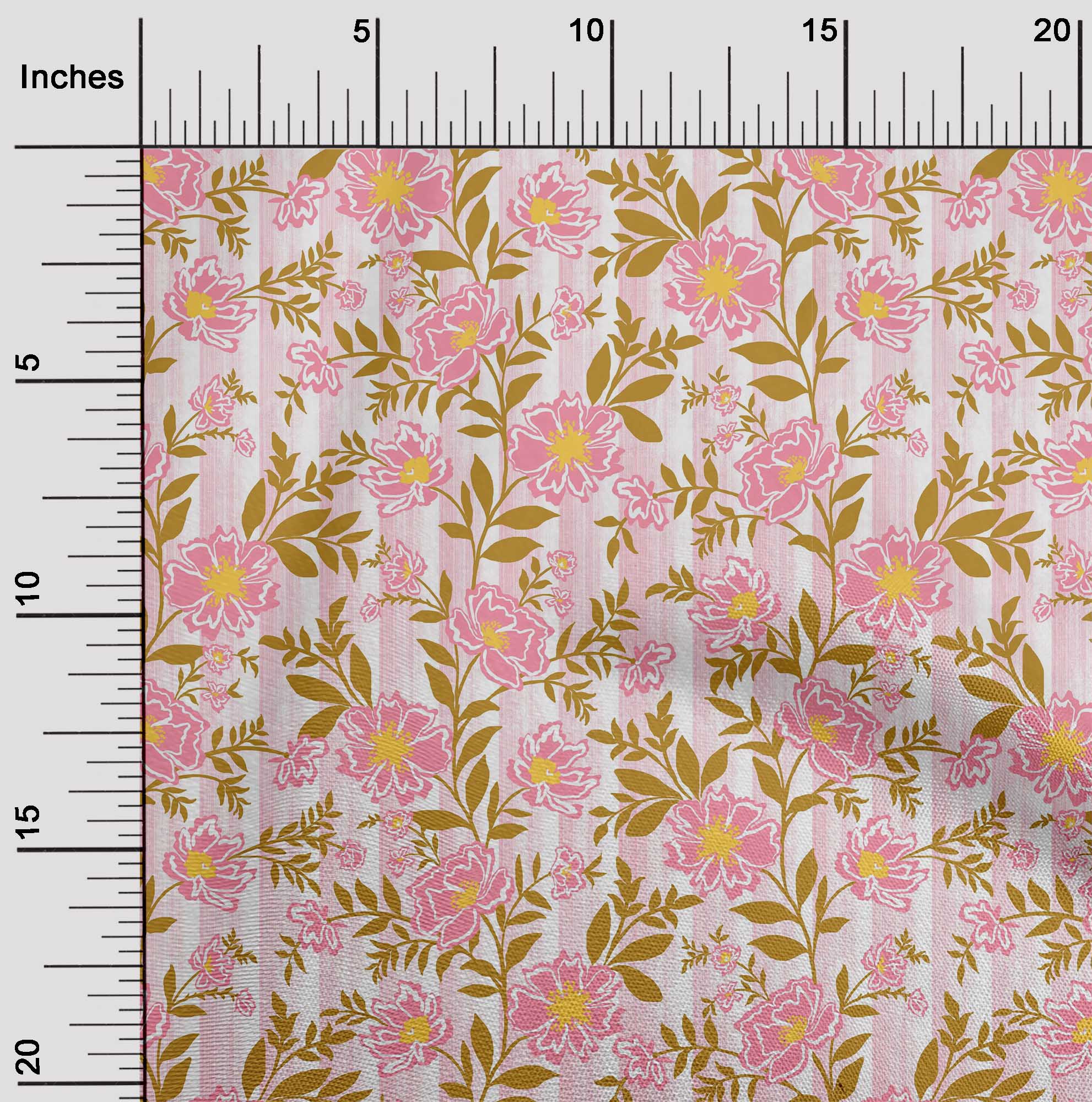 

OneOone Cotton Flex Blue Fabric Fabric Stripe|Leaves & Floral Artistic Sewing Material Тканина у дворі 40 дюймів 42 Inch Wide - Viscose Chiffon рожевий