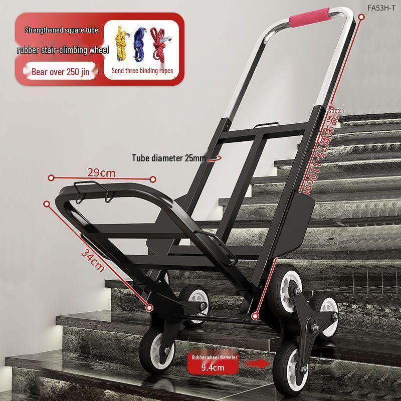 Lightweight Folding Trolley for Climbing Stairs - Multi-Purpose Handcart for Moving, Shopping, and Deliveries