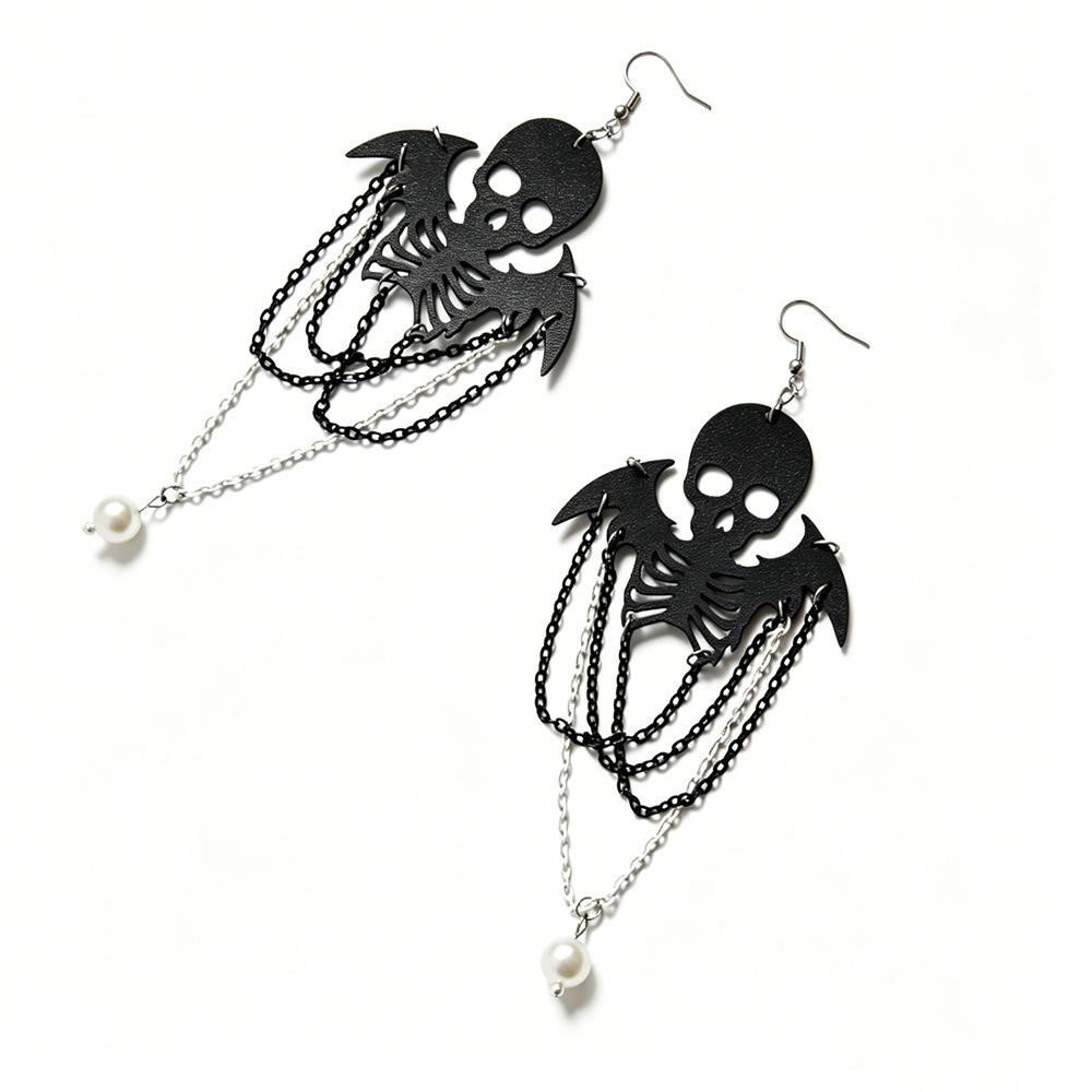 New Multiple Earrings Halloween Earrings Bat Skull Tassel Spider Web Earrings Party Ball Accessories