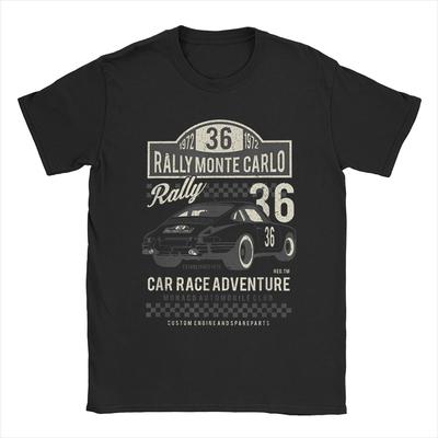 World Rally Monte Carlo Car T Shirts Men's 100% Cotton Novelty T-Shirt O Neck Racing Motorsport Tee Shirt Merchandise Printed