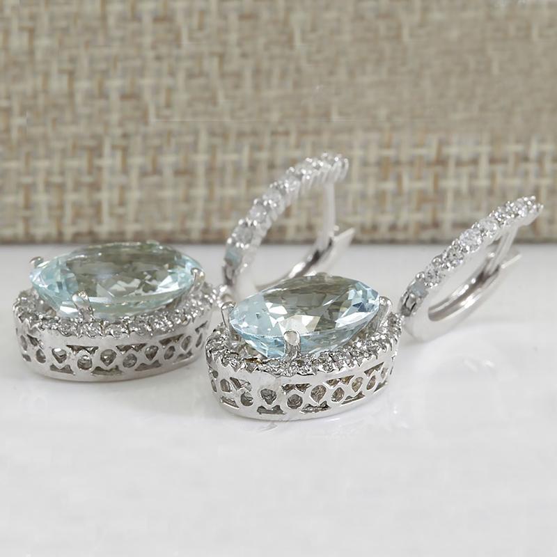 Modă Cer Oval Albastru Zirconiu Cubic Cercei Căzuți pentru Femei Cristal Atârnător Zircon Boucles d'oreilles L3K567