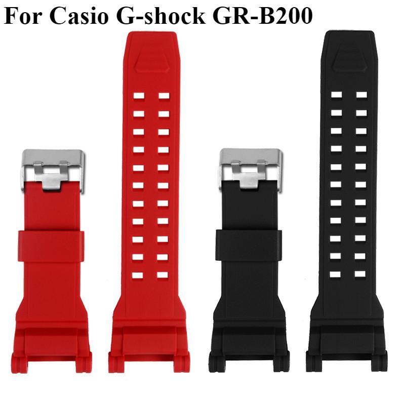 

Для часов Casio Gshock Series GR-B200 ремешок для часов мужской водонепроницаемый силиконовый ремешок для часов GR-B2001B специальный вогнутый резиновый ремешок