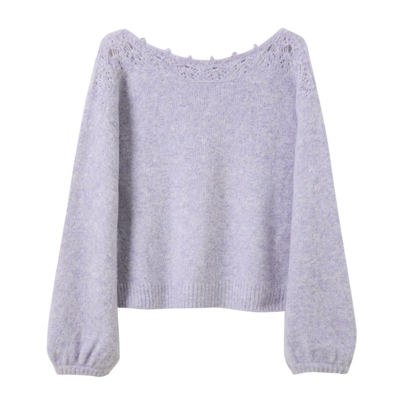 Women s One-Shoulder Hollow-Out Knit Sweater S 155/80A
