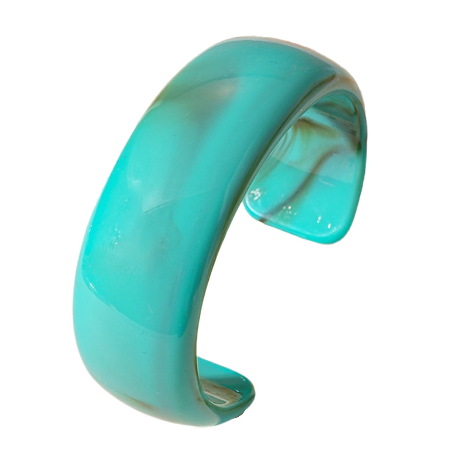 

Акриловый широкий геометрический браслет, преувеличенный браслет, эффектные аксессуары, акриловая текстура, подходит для женщин, подарок светло-синий