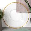 Glass Golden Dinner Plate Shallow Flat for Dinner Snacks Platter 28 cm